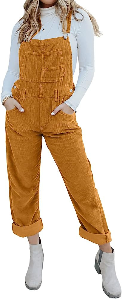 Onedreamer Womens Corduroy Overalls Adjustable Straps Baggy Bib Corduroy Jumpsuit Casual Corduroy... | Amazon (US)