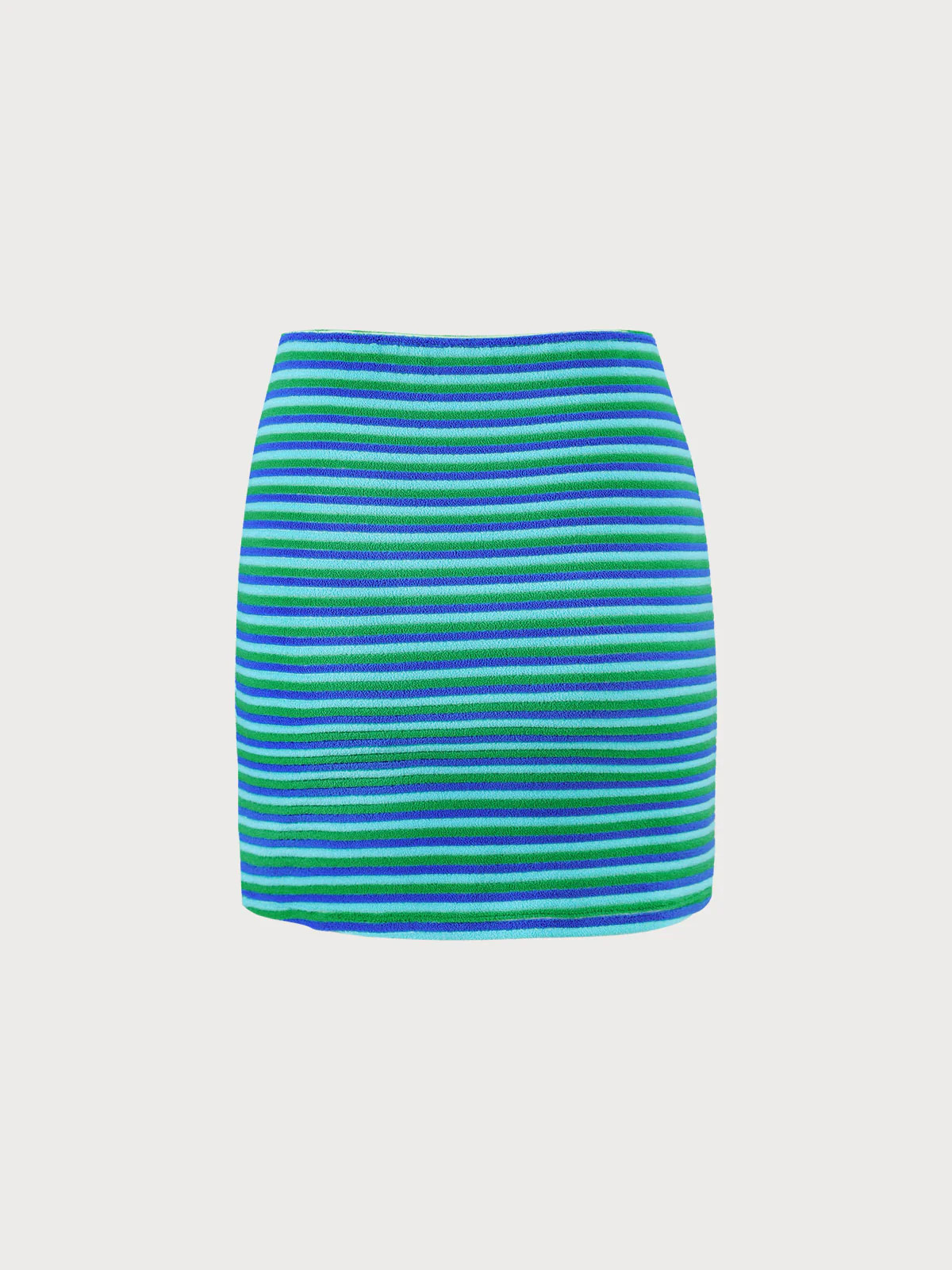 Blue Plush Texture Stripe Cover-Up Skirt & Reviews - Multi,Blue - Sustainable Cover-ups | BERLOOK | BERLOOK