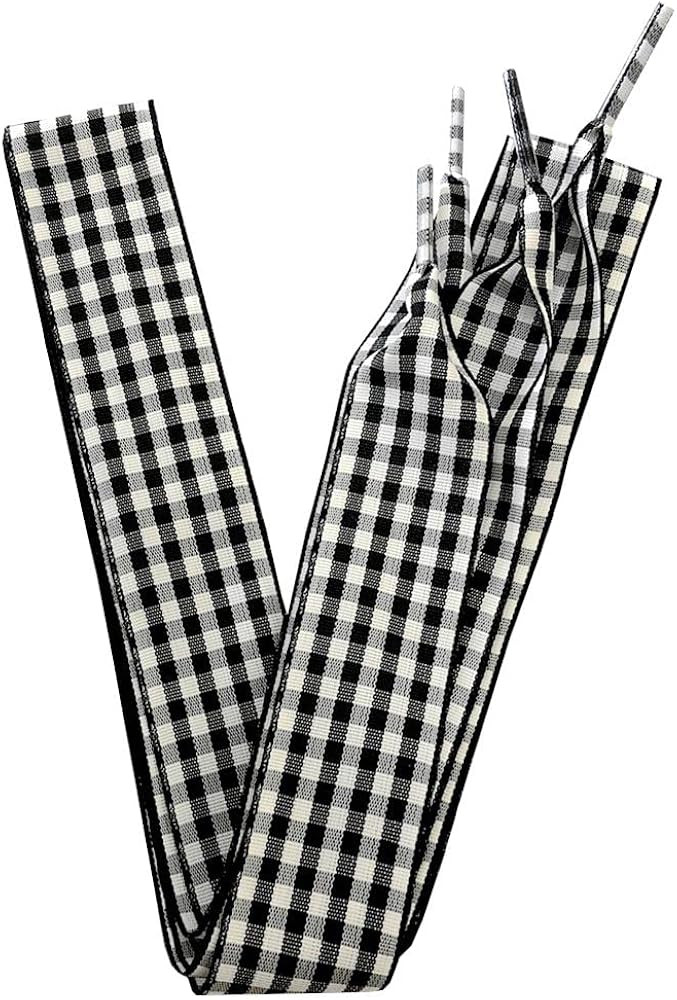 1 Inch Wide Fantastic Flat Checkered Shoelaces Fabric Ribbon Plaid Shoe Laces for Sneaker Sport S... | Amazon (US)