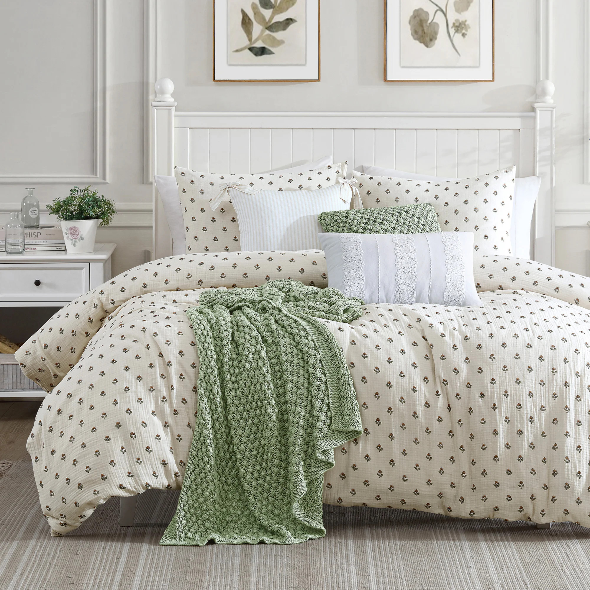 Block Print Gauze 100% Cotton 3 Piece Comforter Set | Birch Lane
