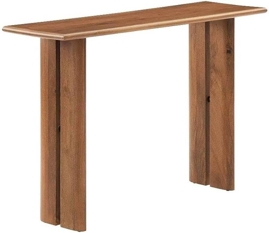 Modway Amistad 46" Solid Wood Modern Farmhouse Console Table in Walnut | Amazon (US)