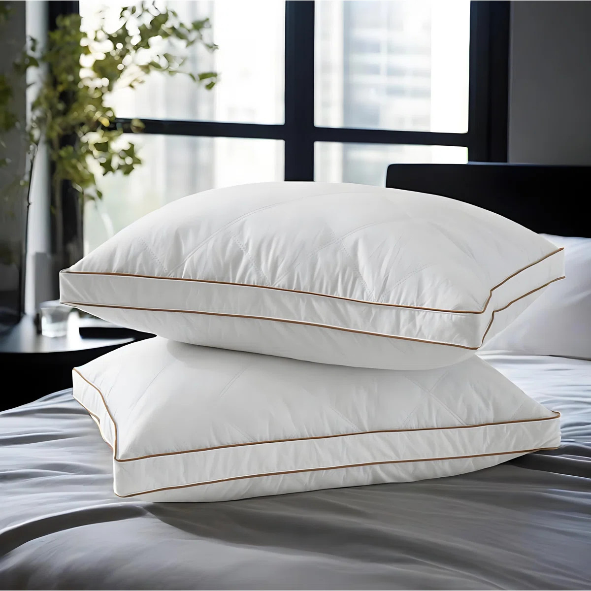 Feather and Down Medium Support Pillow (Set of 2) | Wayfair North America