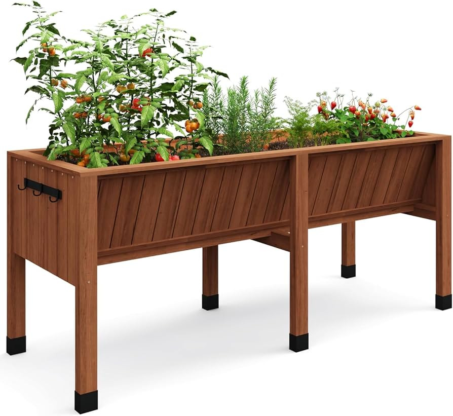 Garvee 6x2x2.5 ft Large Raised Garden Bed (72x26x30 in) - Elevated Wood Planter Box with Storage ... | Amazon (US)
