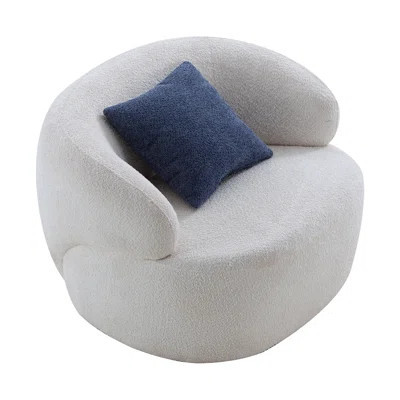 Swivel Barrel Chair Living Room, Single Chair For Small Space Comfy Round Sofa Chair Boucle Accent Chair Circle Sherpa, Arm Chair Reading Room Chair L | Wayfair North America