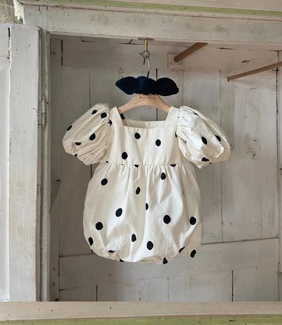 Baby Girl Newborn Polka Dot Romper  Cotton Baby Girl Clothing - Etsy | Etsy (US)