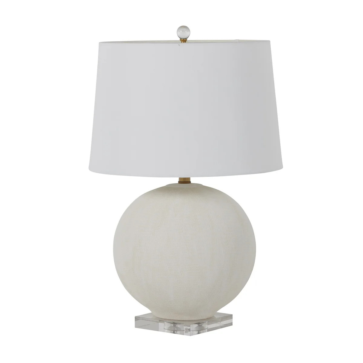 Wheeler One Light Table Lamp Natural White Ceramic/Matte Antique Brass | Lighting Design