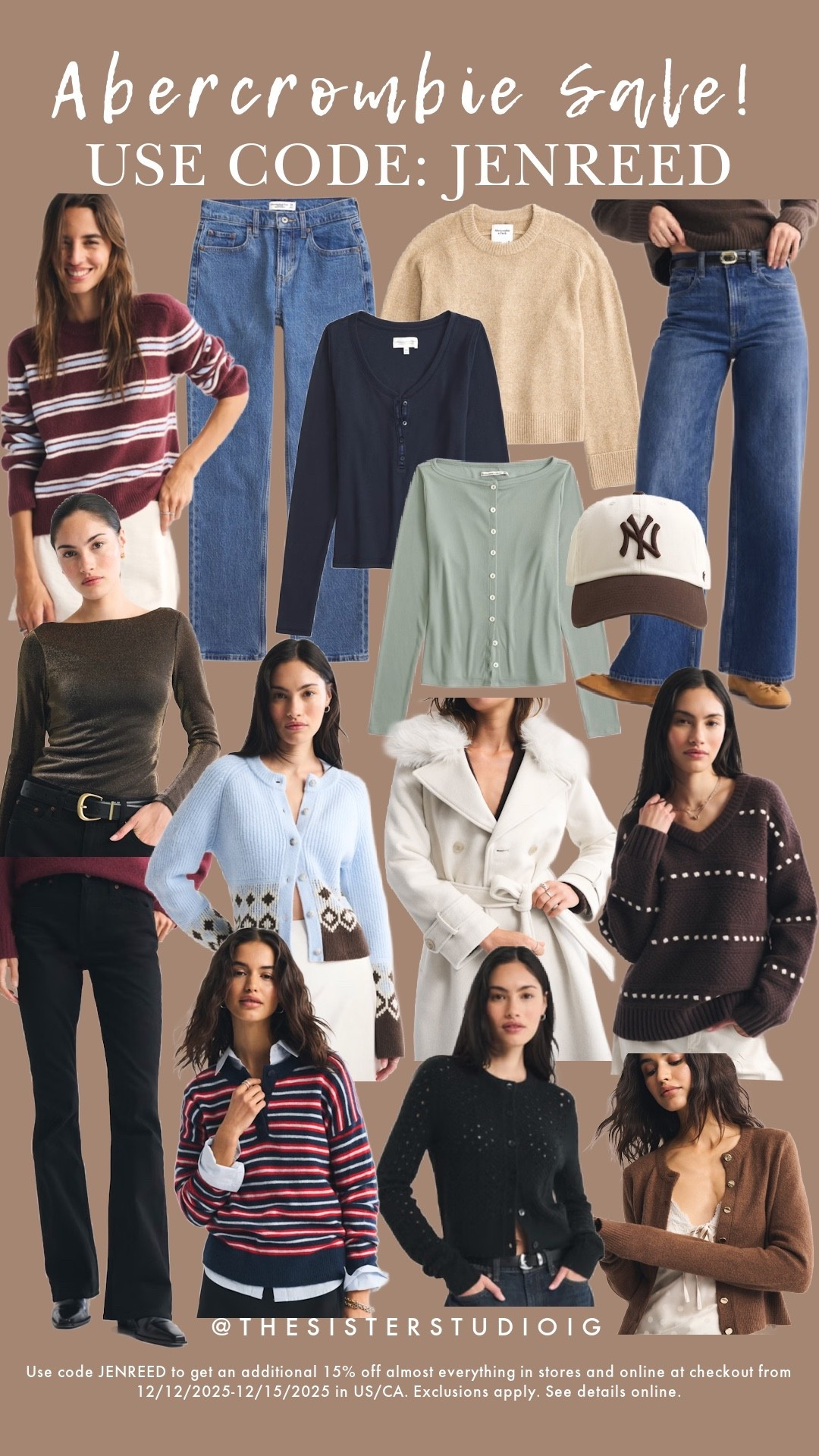 Abercrombie sale!

Use code JENREED to get an additional 15% off almost everything in stores and online at checkout from 12/12/2025-12/15/2025 in US/CA. Exclusions apply. See details online.

#LTKSaleAlert #LTKFindsUnder100