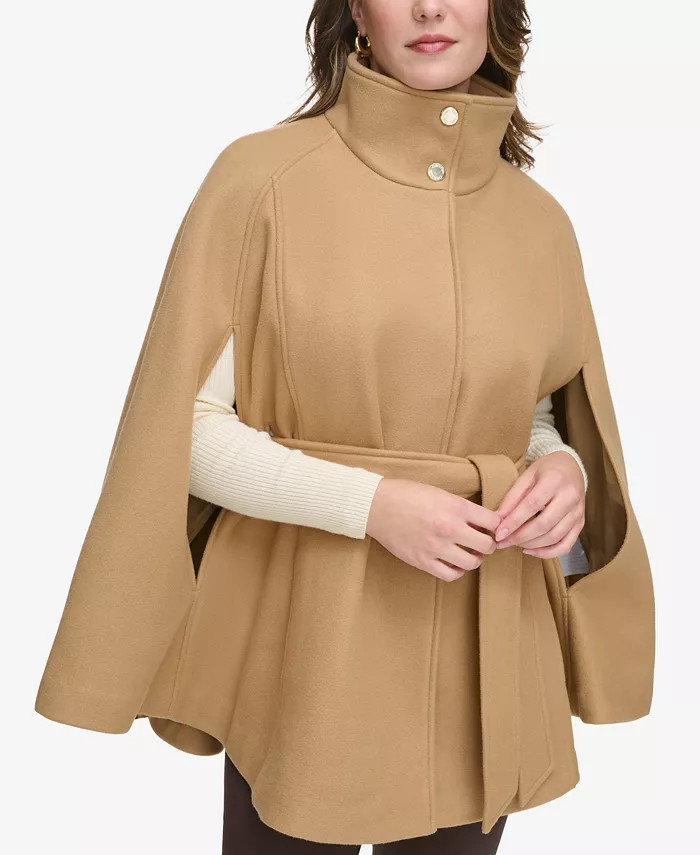 Women's Double-Breasted Cape Coat | Macy's