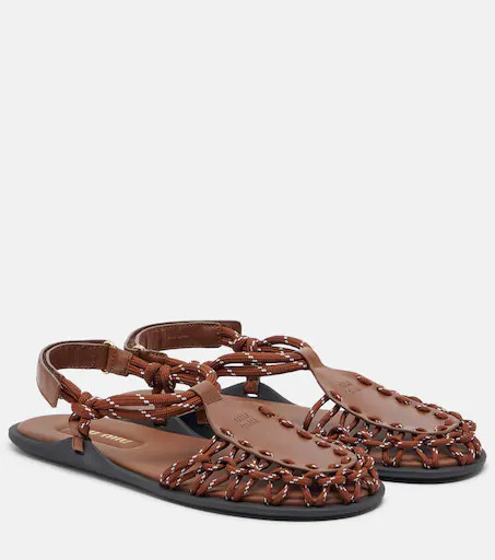 Leather-trimmed sandals | Mytheresa (US/CA)