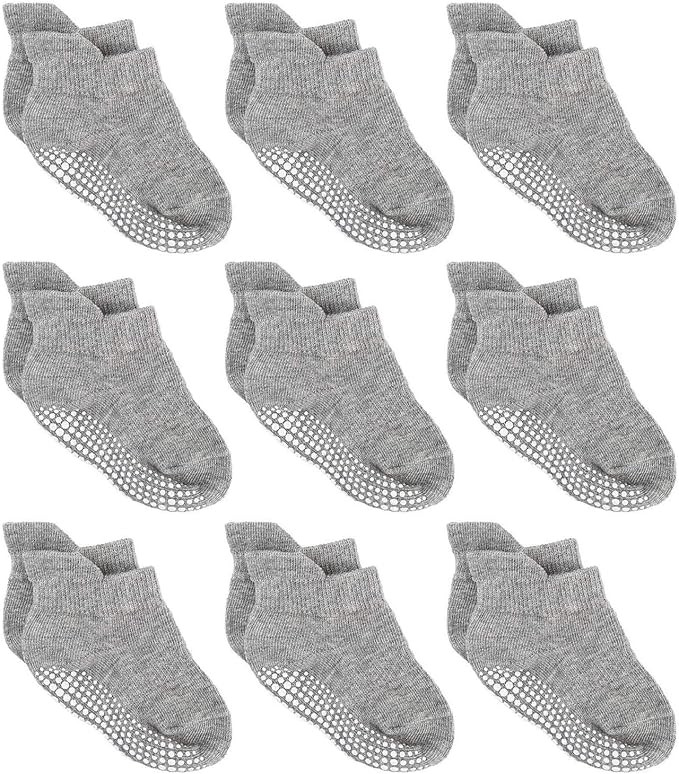 Zaples Baby Non Slip Grip Ankle Socks with Non Skid Soles for Infants Toddlers Kids Boys Girls | Amazon (US)