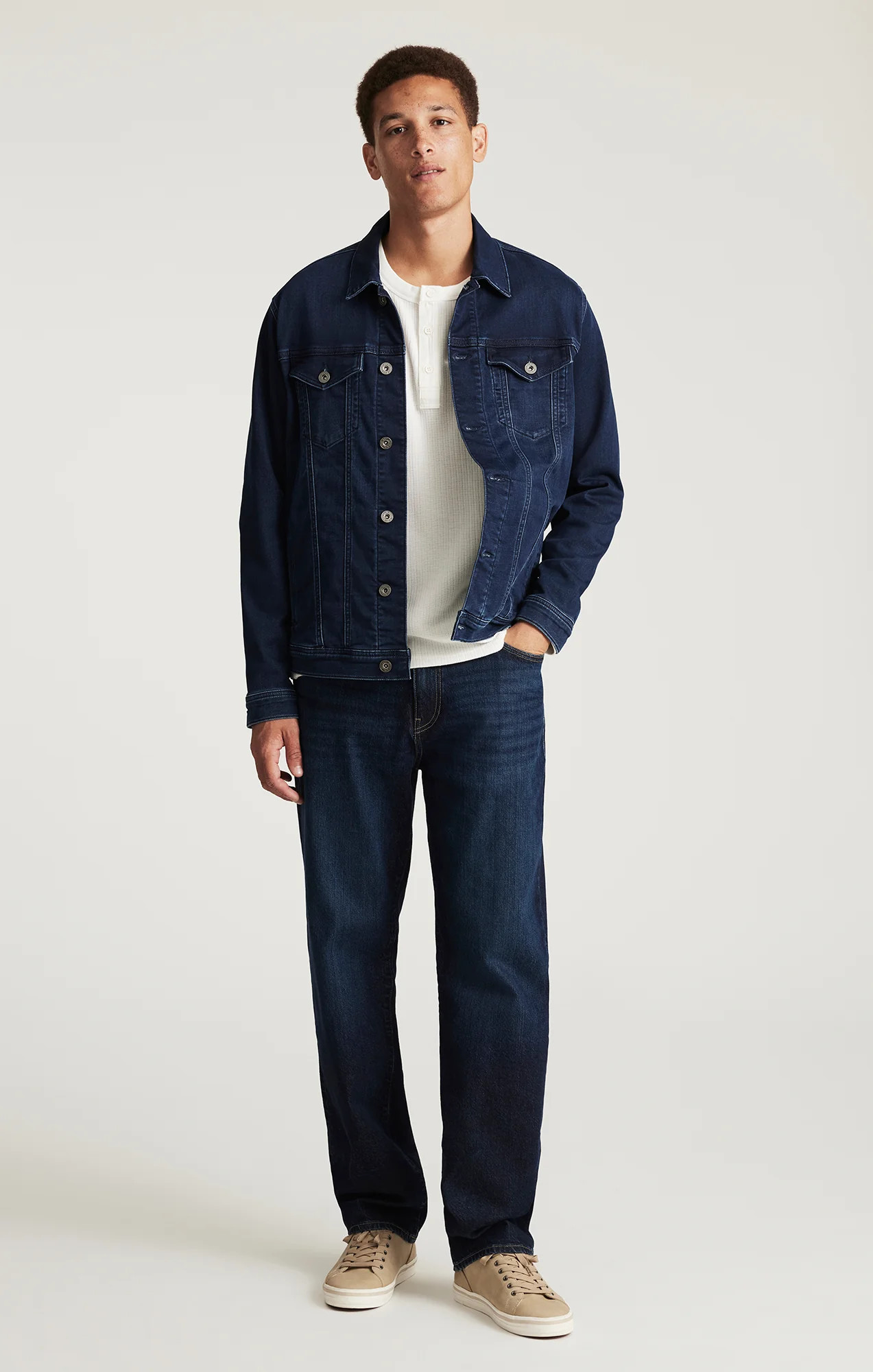 Mavi Men's Marcel Loose Straight Leg In Deep Brushed Classic Blue | Mavi CA