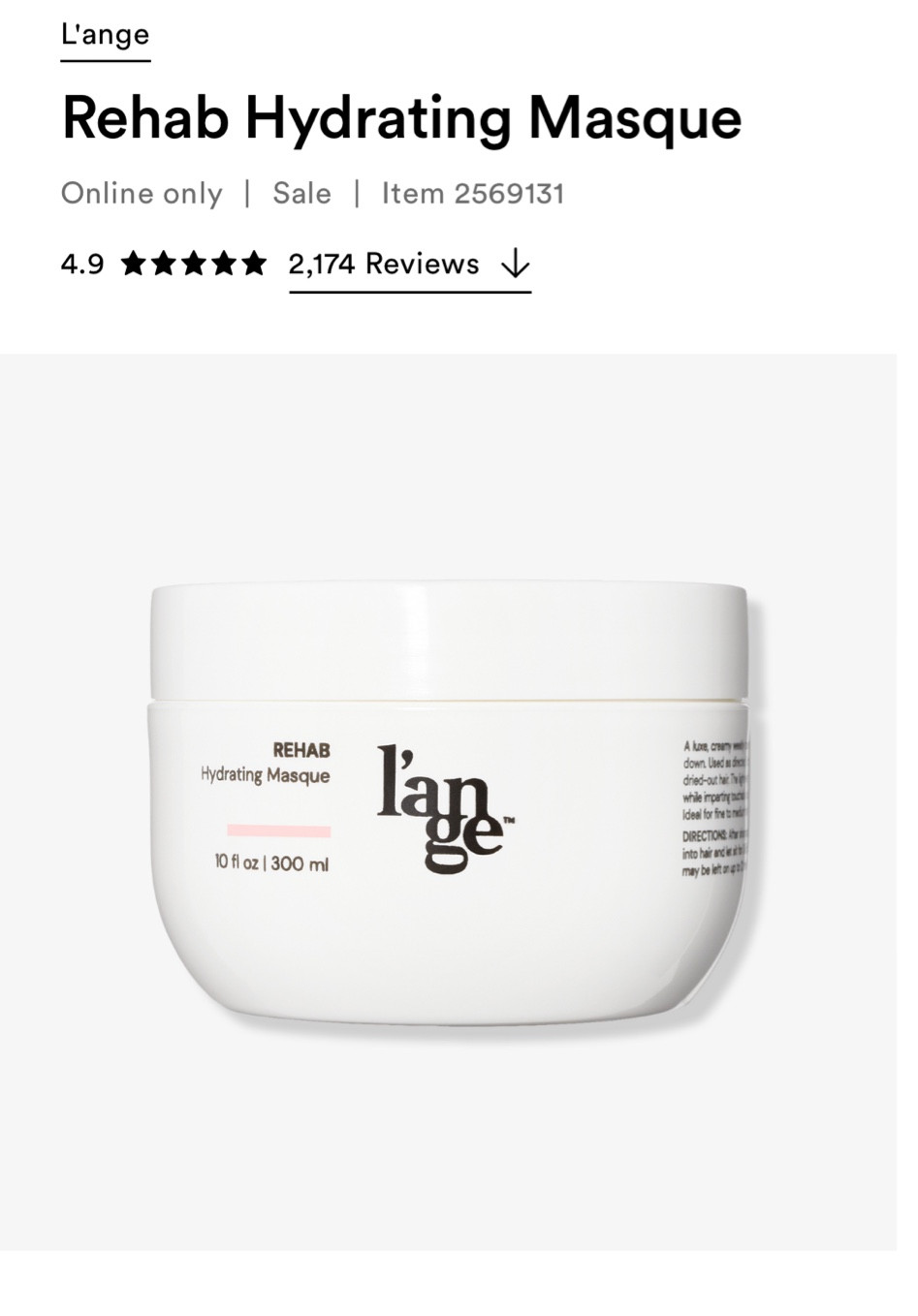 Hydrating L’ange Hair Mask - the best thing for your hair. 