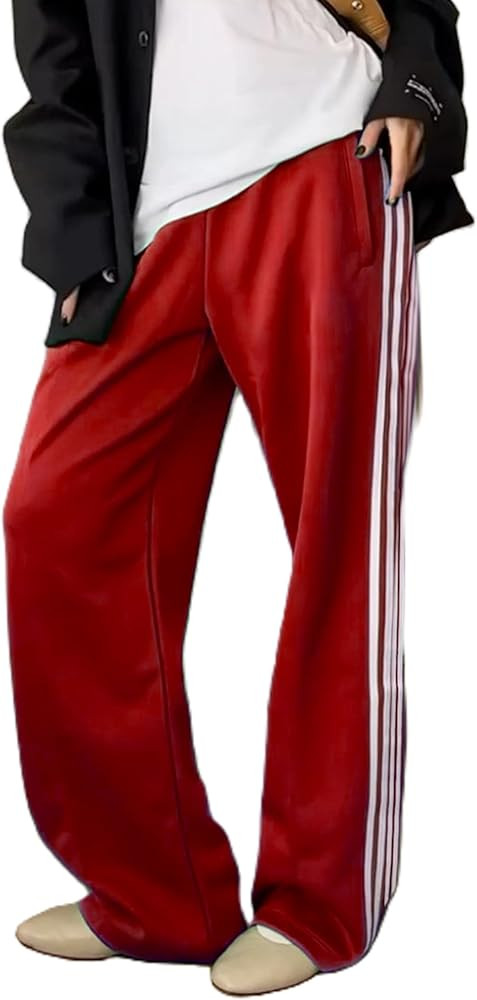UAURORAO Women Y2k Track Pants Baggy Striped Joggers Sweatpants Elastic Waist Color Block Parachu... | Amazon (US)