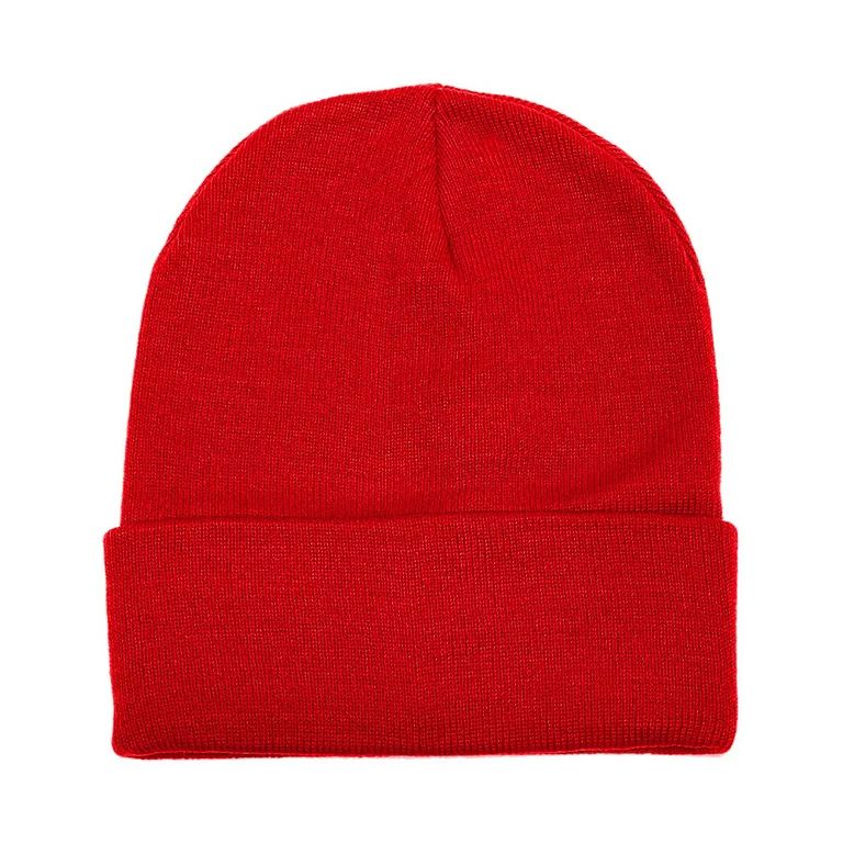 Falari Unisex Beanie Cap Knitted Warm Solid Color Red | Walmart (US)