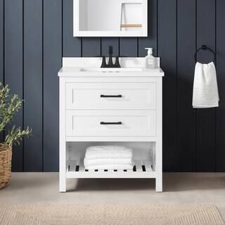 Home Decorators Collection Autumn 30 in. W x 19 in. D x 34 in. H Single Sink Bath Vanity in White... | The Home Depot