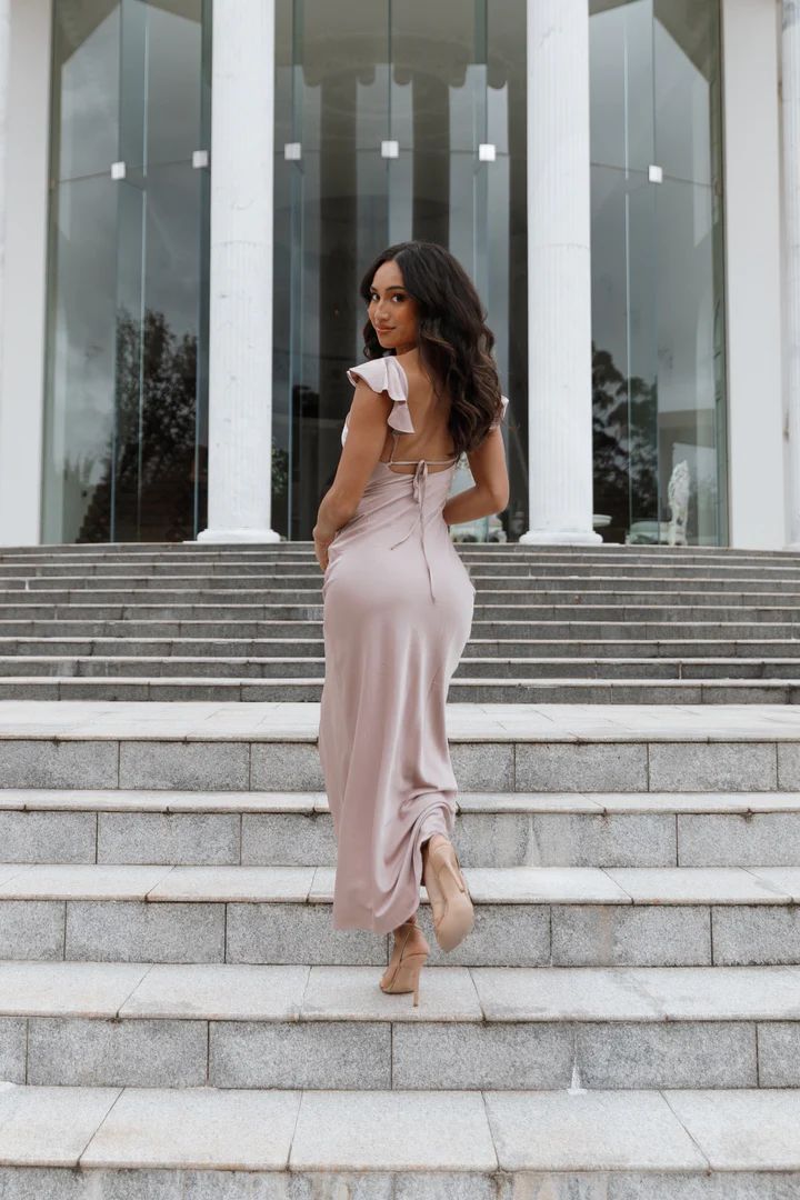 Peony Frill Cap Sleeve Maxi Dress - Lilac | Petal & Pup (US)