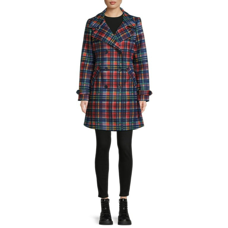 Time and Tru Women's and Plus Double Breasted Coat | Walmart (US)