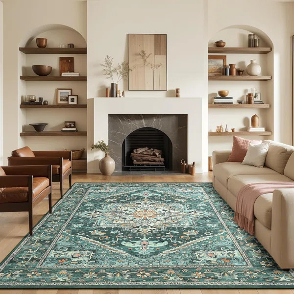 Fillender Washable Soft Vintage Rug Fashion Floral Rug For Living Room Dorm Decor | Wayfair North America