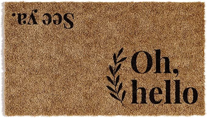 Barnyard Designs 'Oh Hello, See Ya' Doormat Welcome Mat, Outdoor Mat, Large Front Door Mat Indoor En | Amazon (US)