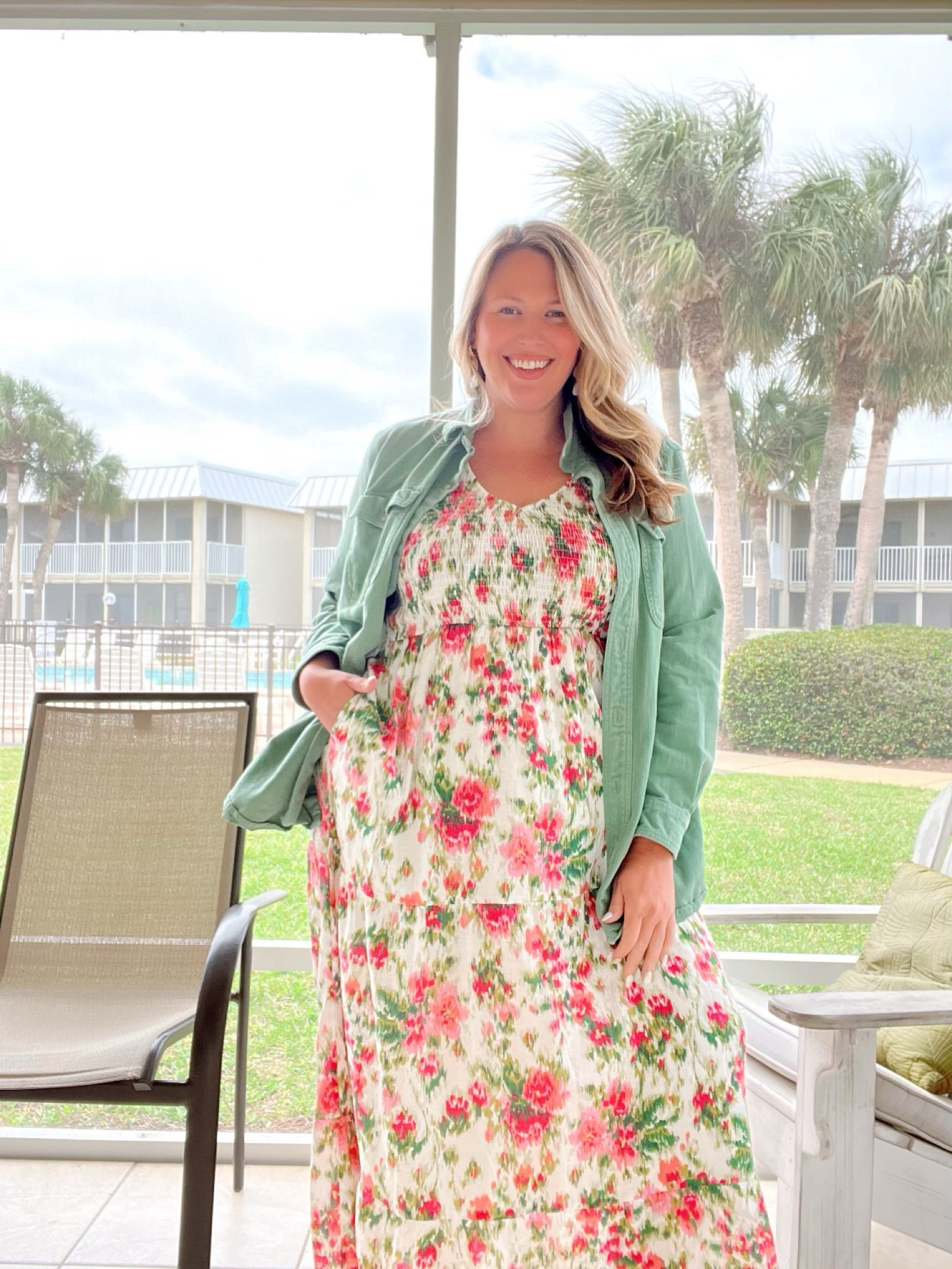 What I Wore: Beach Edition! This was my Easter Sunday outfit. That day it was freezing cold and windy at the beach, and that Madewell jacket came in handy (and it magically matched my new Gibson dress!!!) I love this dress, it’s beautiful, fits well and the pockets are always a plus - wearing an XXL. The green jacket is a classic. This one is sold out but I linked some similar options!

#LTKcurves #LTKstyletip #LTKSeasonal