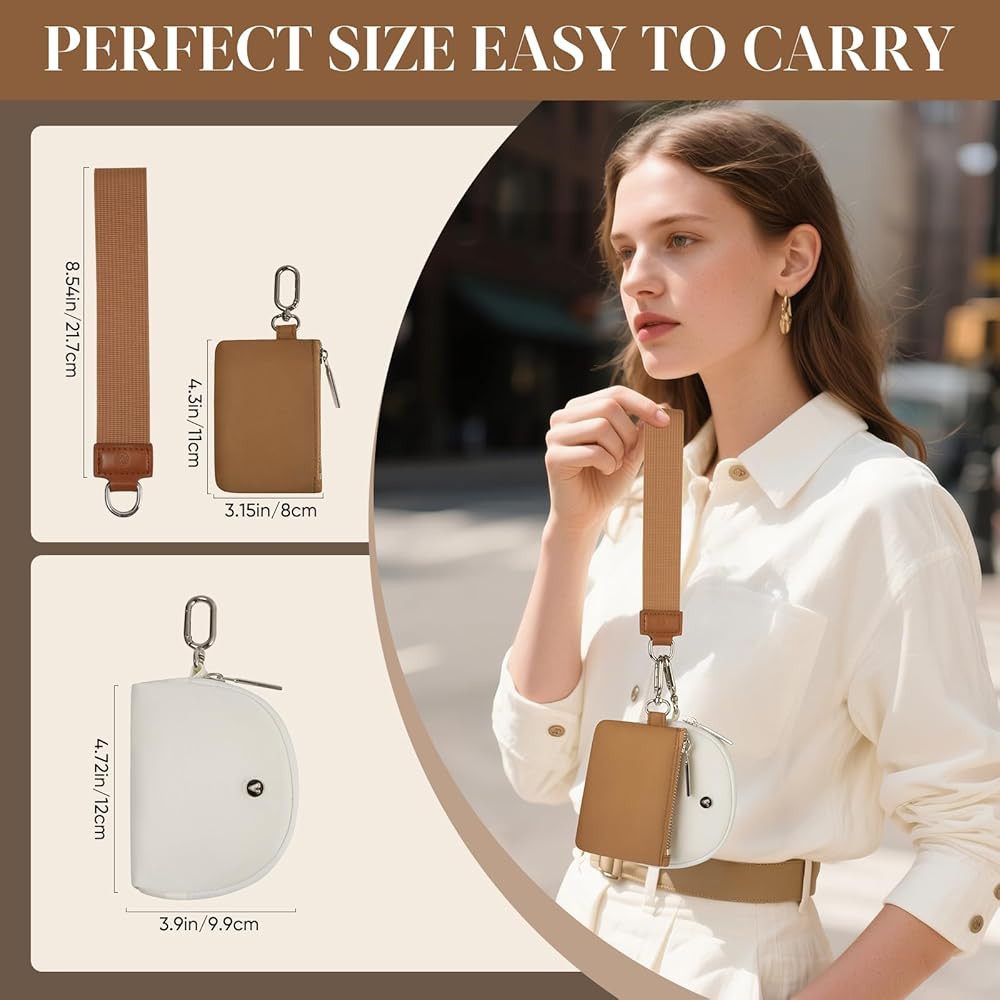 KeyChain Wallet Wristlet Wallets For Women Mini Zip Dual Pouch Wristlet | Amazon (US)