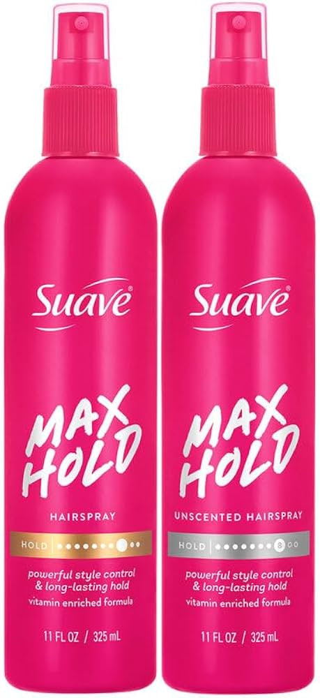 Suave Hairspray Max Hold Variety 2-Pack, Unscented & Scented Formulas – Non-Aerosol Hairspray, ... | Amazon (US)