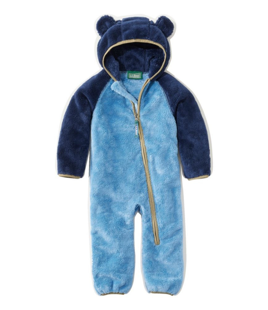 Infants' L.L.Bean Hi-Pile Fleece Bunting, Colorblock Bright Navy/Soft Blue 0-3 mo | L.L. Bean