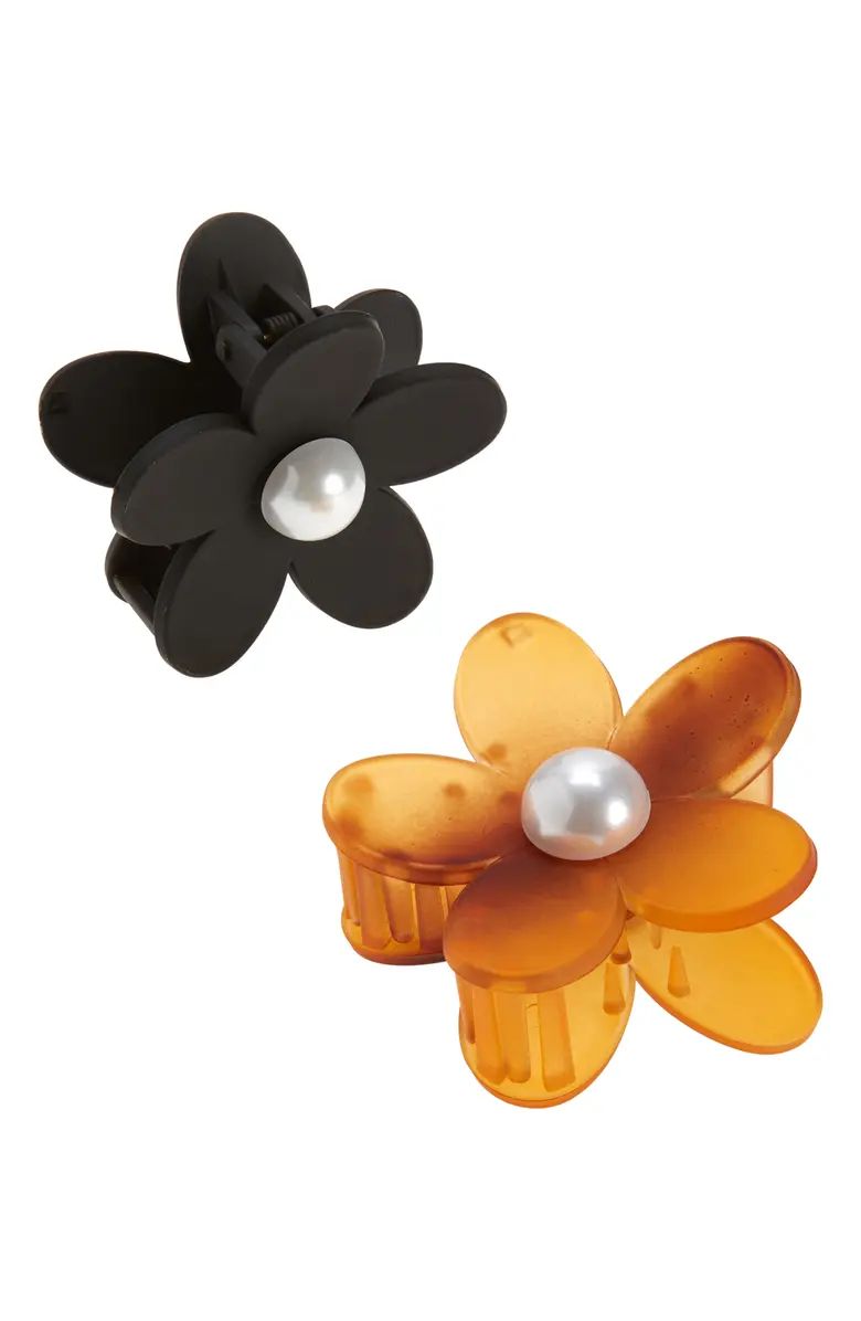 Assorted 2-Pack Flower Imitation Pearl Jaw Clips | Nordstrom