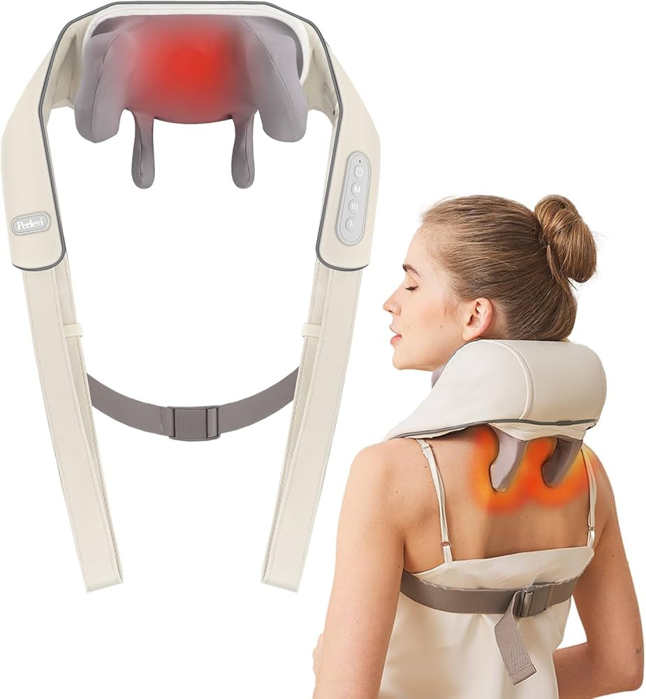 Neck Massager for Pain Relief deep Tissue Relieves Tension Kneading Massager with Heat Improves C... | Amazon (US)