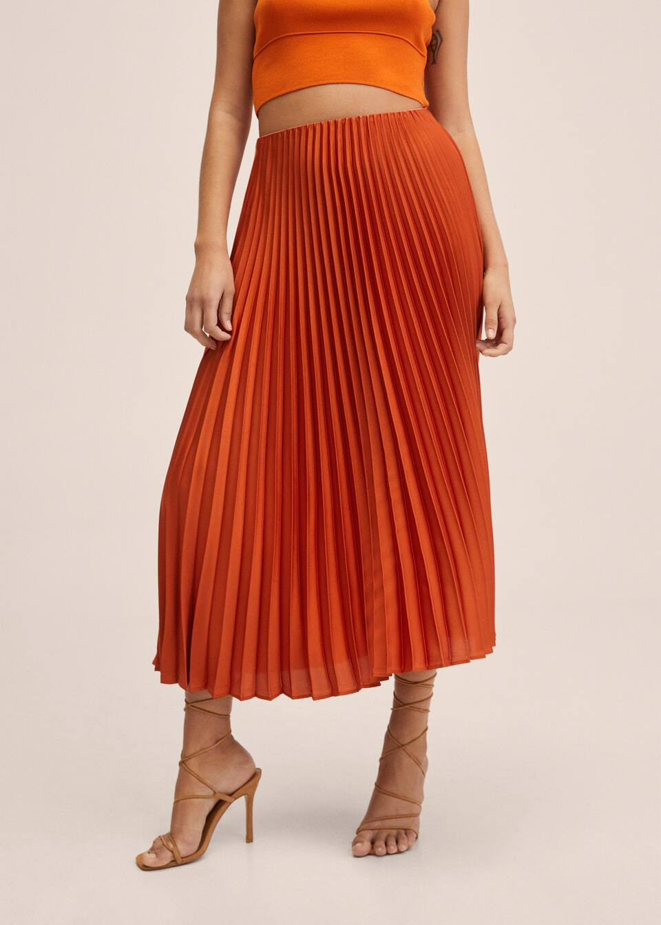 Pleated midi skirt | MANGO (US)