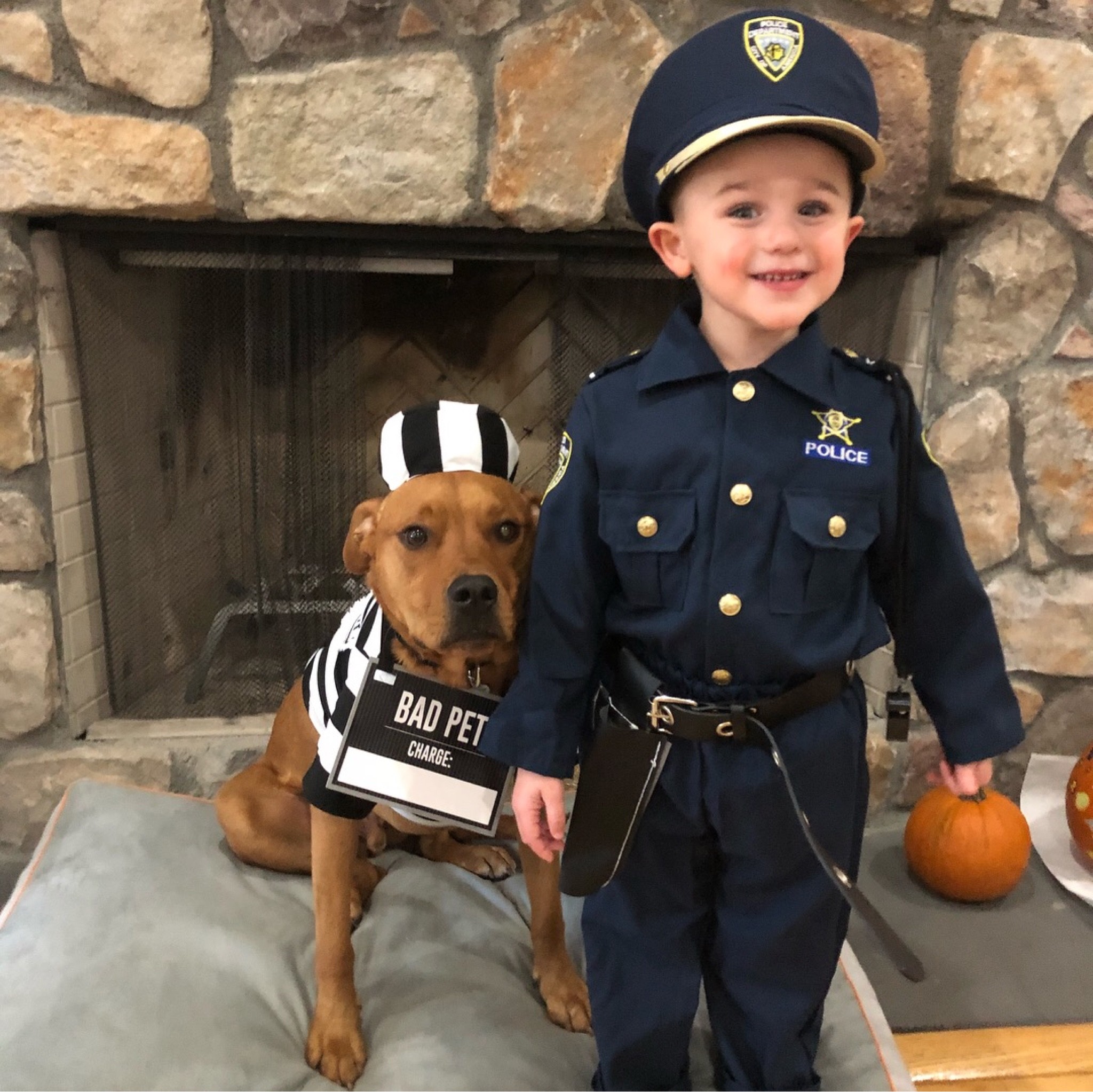 Kid and dog Halloween costume, prisoner and police officer 

#LTKkids #LTKHalloween