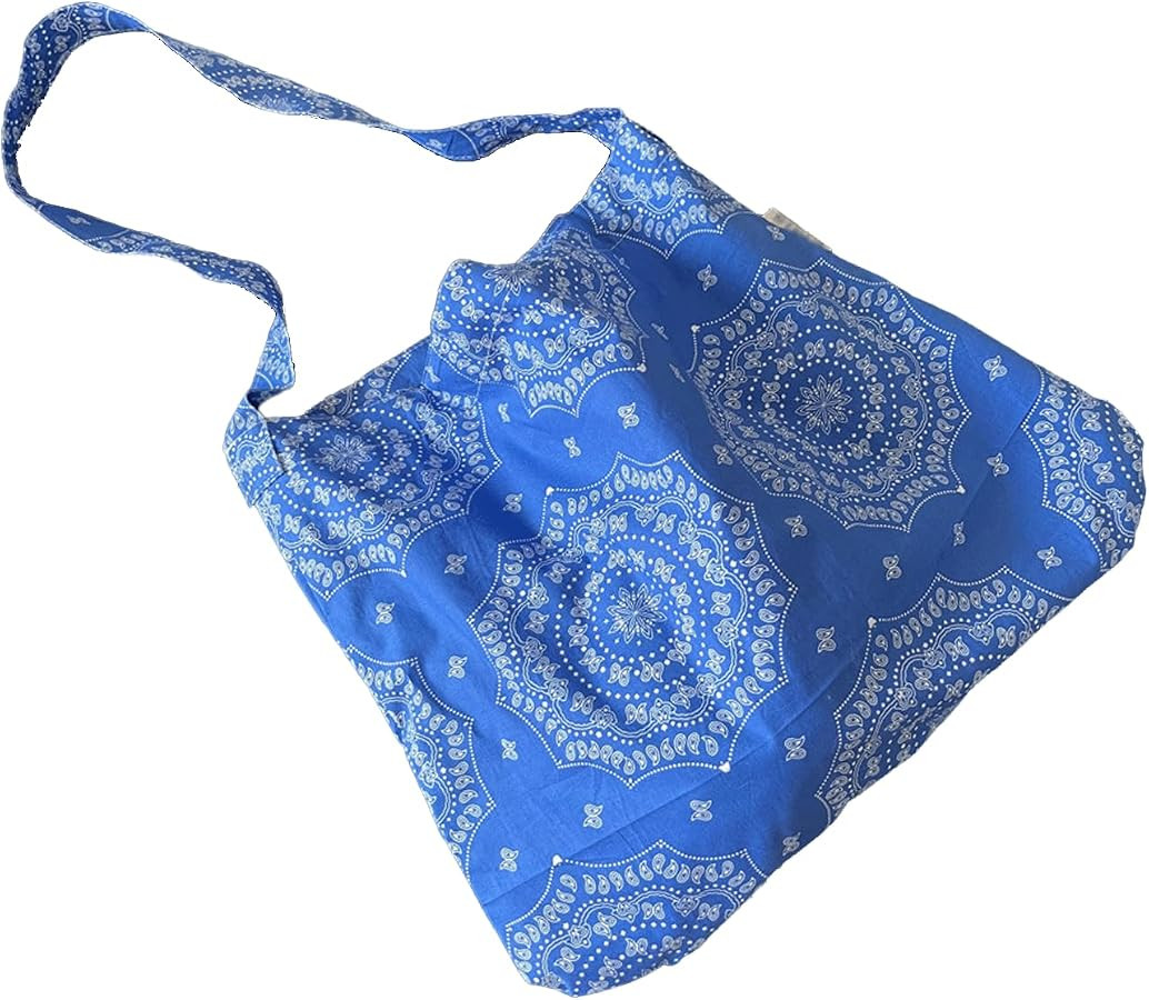 Bandana Bag Cotton Paisley Tote Hobo Shoulder Bag Inner Pocket Lined Retro Vintage Western Purse ... | Amazon (US)