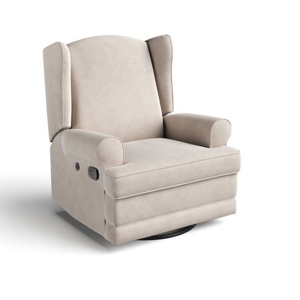 Storkcraft Serenity Wingback Upholstered Reclining Glider with USB Charging Port | Target