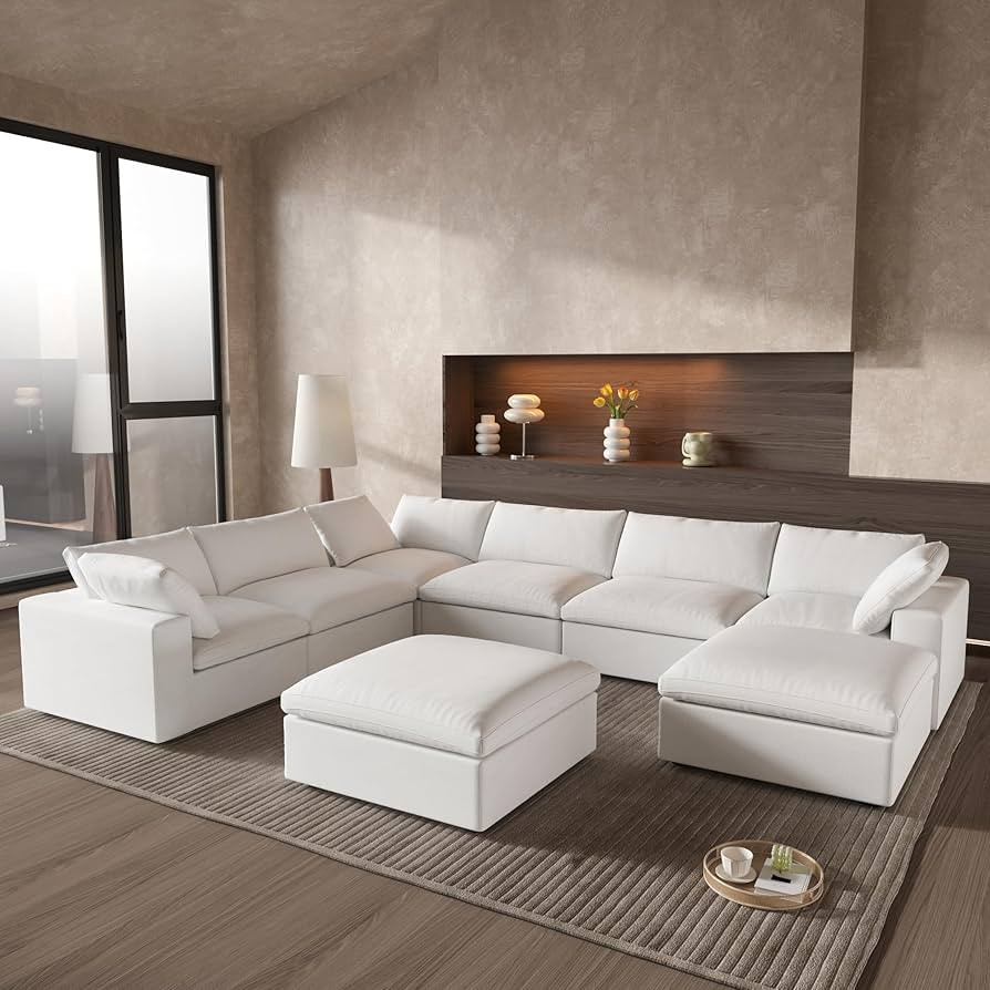 Cloud Couch Modular Sectional Sofa with Storage Ottomans,Oversized Down Filled 8 Seater Convertib... | Amazon (US)