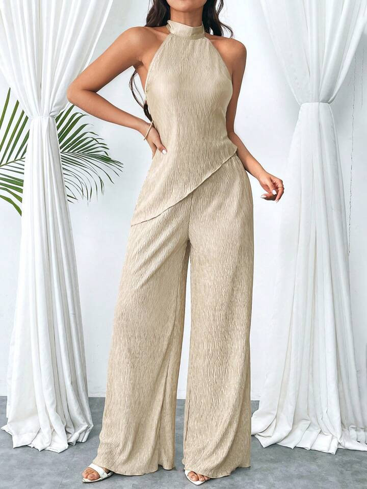 SHEIN Privé Ensemble deux pièces pour femmes, chemise plissée, élégante à porter tous les j... | SHEIN