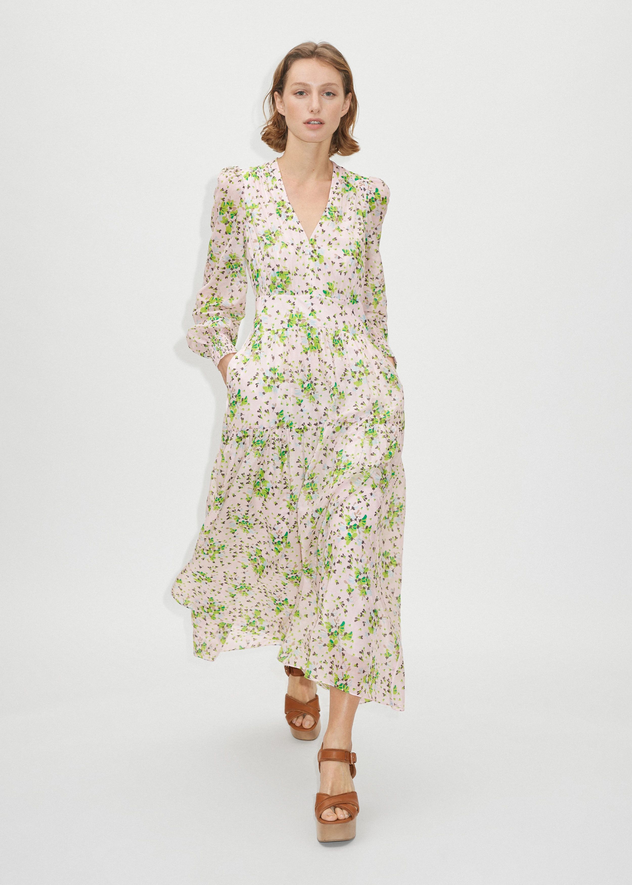 Silk Cotton Petal Burst Print Maxi Dress | ME+EM US