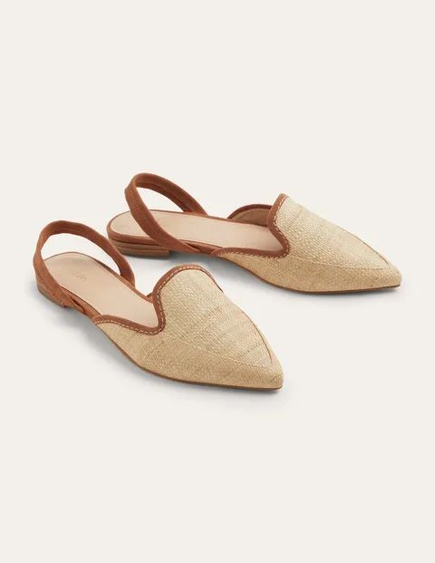 Lily Slingback Flat Sandals - Natural/ Tan | Boden (US)