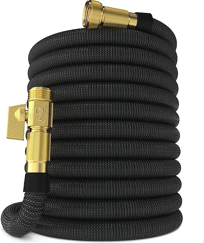 Nifty Grower 100ft Garden Hose - New Expandable Water Hose with Double Latex Core 3/4" Solid Bras... | Amazon (US)