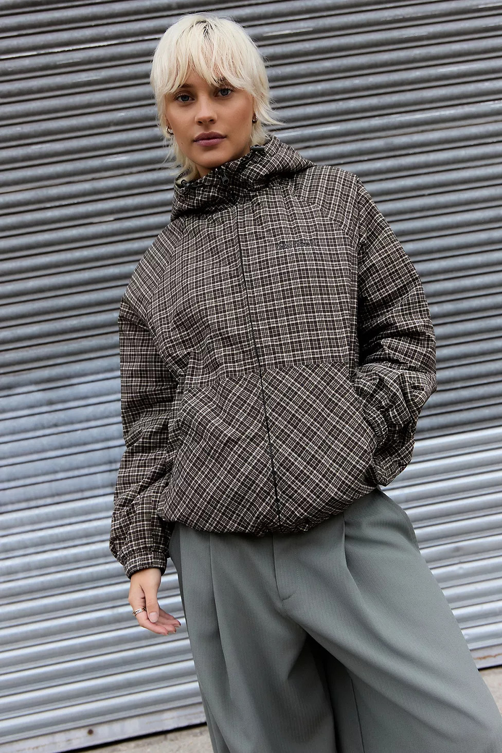 iets frans... Check Water Resistant Padded Shell Jacket | Urban Outfitters UK