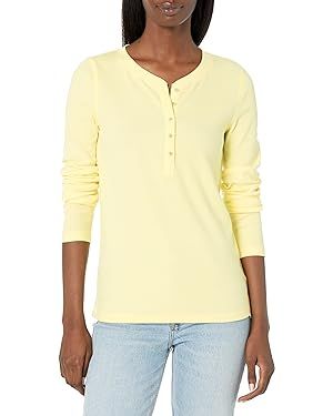 GAP Women's Ribbed Long Sleeve Henley Top Shirt | Amazon (US)