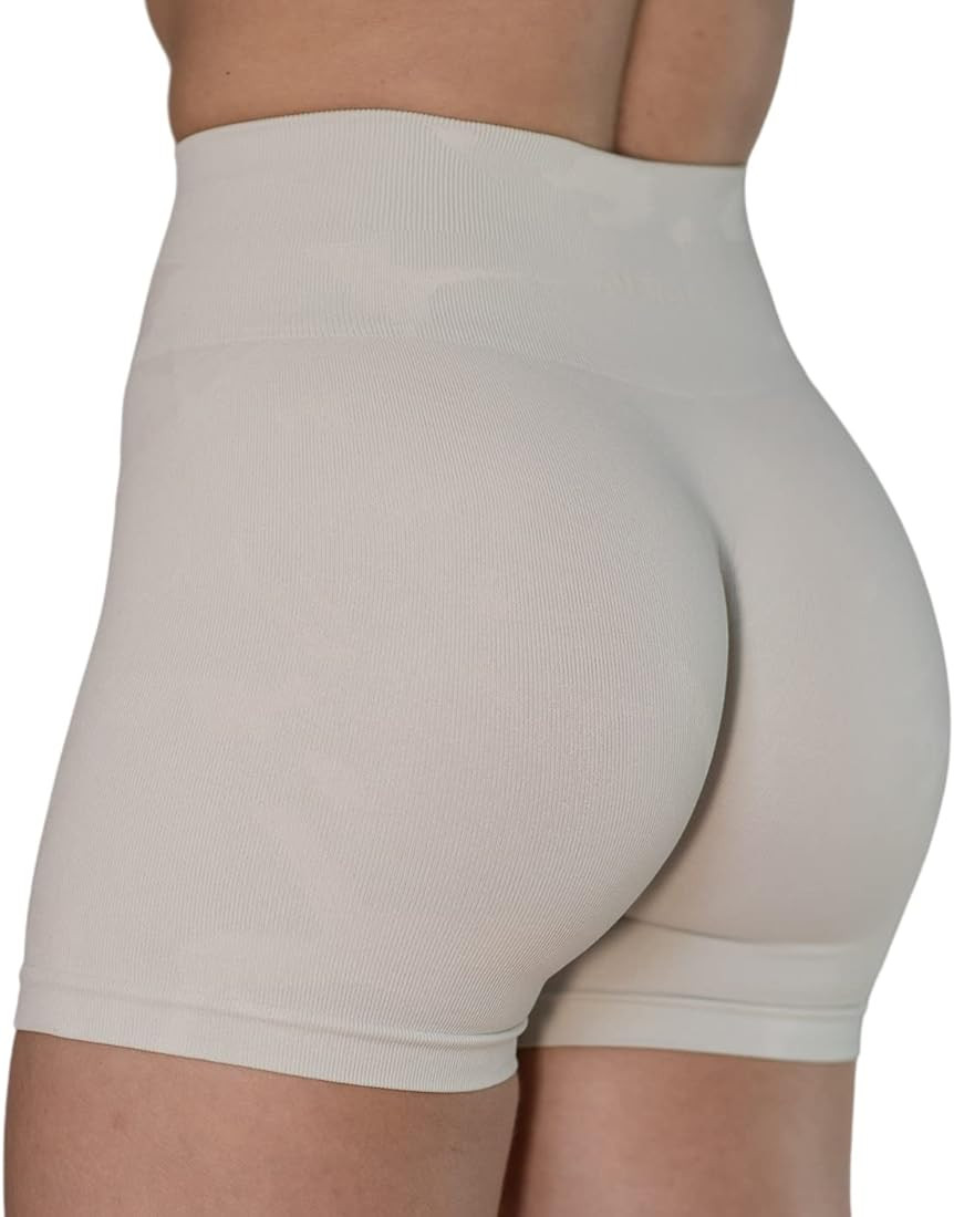 AUROLA CAMO Workout Shorts for Women Subtle Logo Seamless High Waist Squat Proof Scrunch Gym Runn... | Amazon (US)