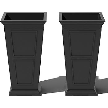 Veradek Fairmont Tall Plastic Planter - Large Outdoor Planter for Front Porch | Crack Resistant A... | Amazon (US)