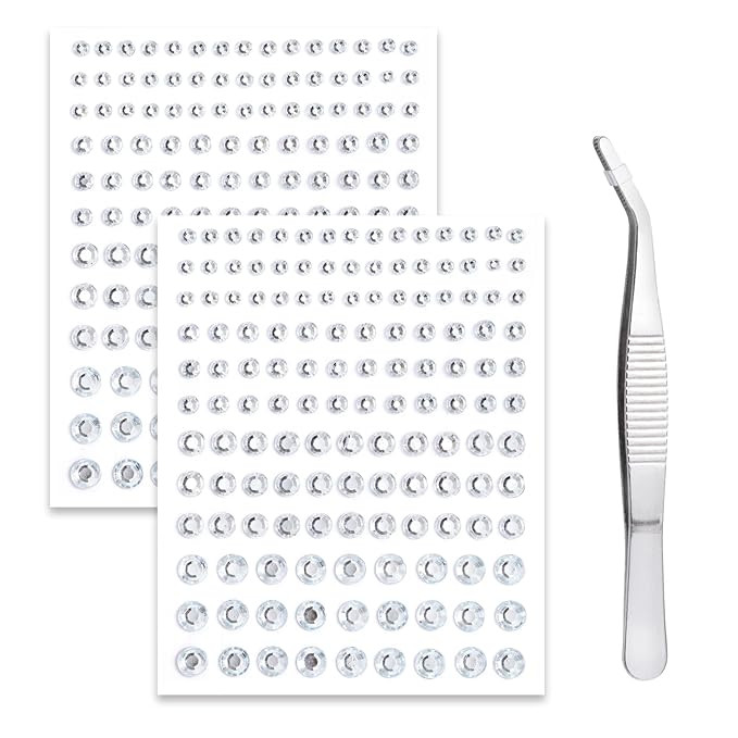 Self Adhesive Face Gems and Hair Gems, Face Stickers Jewels for Face, Hair, Eye, Body, 3/4/5/6mm ... | Amazon (US)