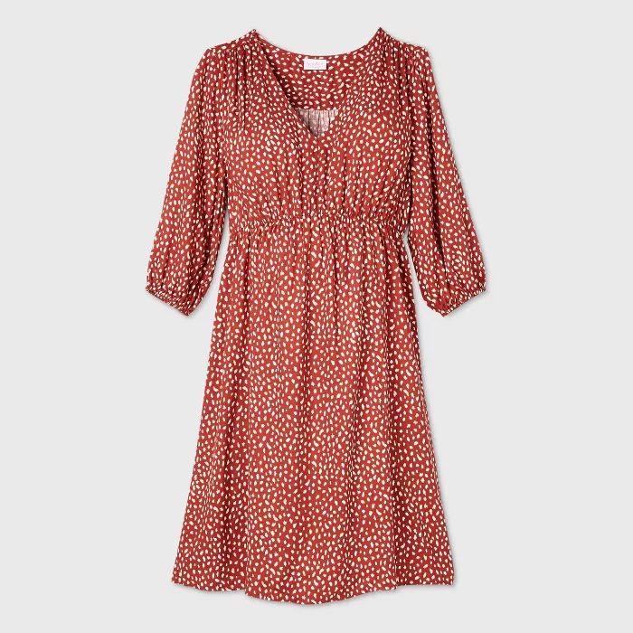 Animal Print Long Sleeve Maternity Dress - Isabel Maternity by Ingrid & Isabel™ Red | Target