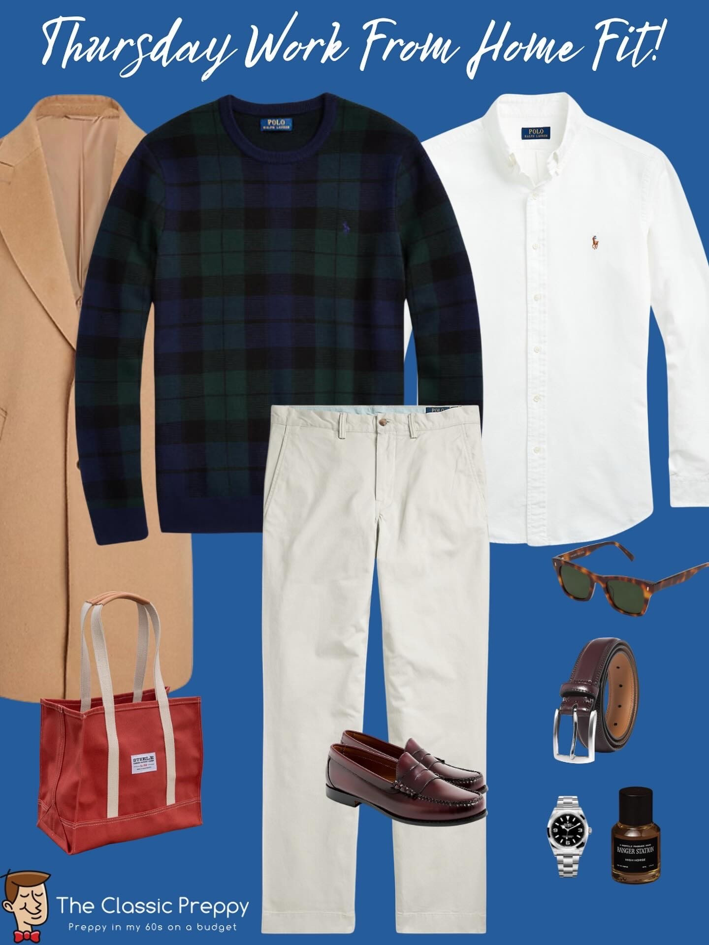 Thursday Work From Home Fit ☕️

🟦 Sweater: @poloralphlauren
🤍 Shirt: @poloralphlauren
🩳 Chinos: @poloralphlauren
👞 Loafers: @ghbass
🧵 Belt: Fabio Valenti
🧥 Coat: @oldnavy 
👜 Tote: @steelecanvas
🕶️ Sunglasses: @warbyparker 
✨ Fragrance: @rangerstation.co



#PreppyStyle #ClassicMenswear #IvyStyle #WorkFromHomeStyle #NoBuyChallenge #PreppyOnABudget #ShopYourCloset

#LTKStyleTip #LTKootd #LTKMens