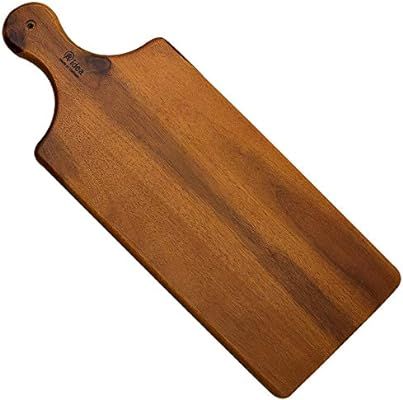 Acacia Wood Cutting Board, AIDEA Cheese Board Serving Tray with Handle - 17Inch Natural Acacia Ha... | Amazon (US)