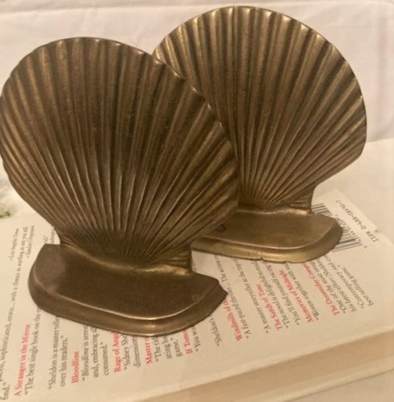 Vintage Pair of Solid Brass Scallop Seashell Bookend Clam | Etsy | Etsy (US)