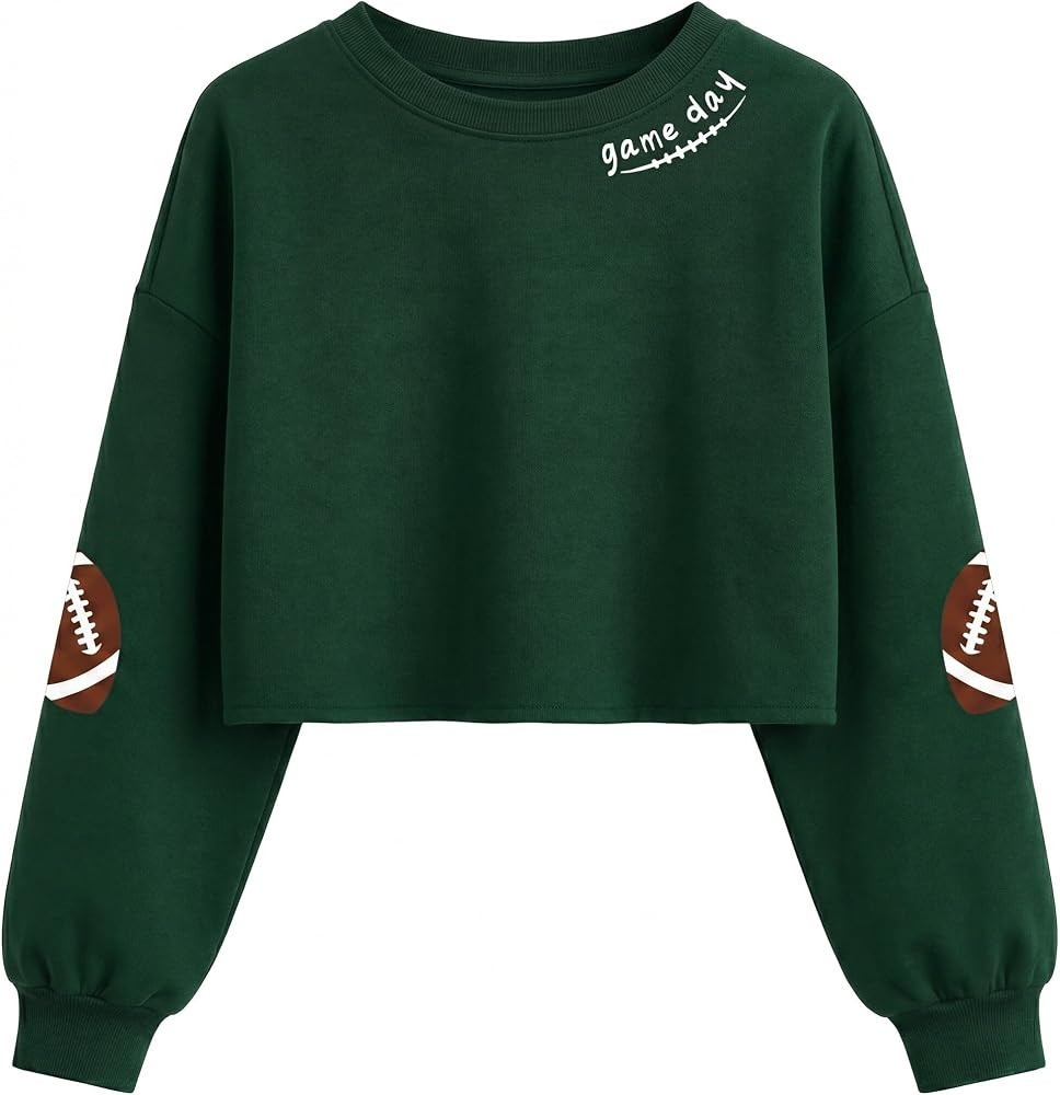 Game Day Cropped Sweatshirt Women: Football Sweatshirts Sport Fans Pullover | Amazon (US)