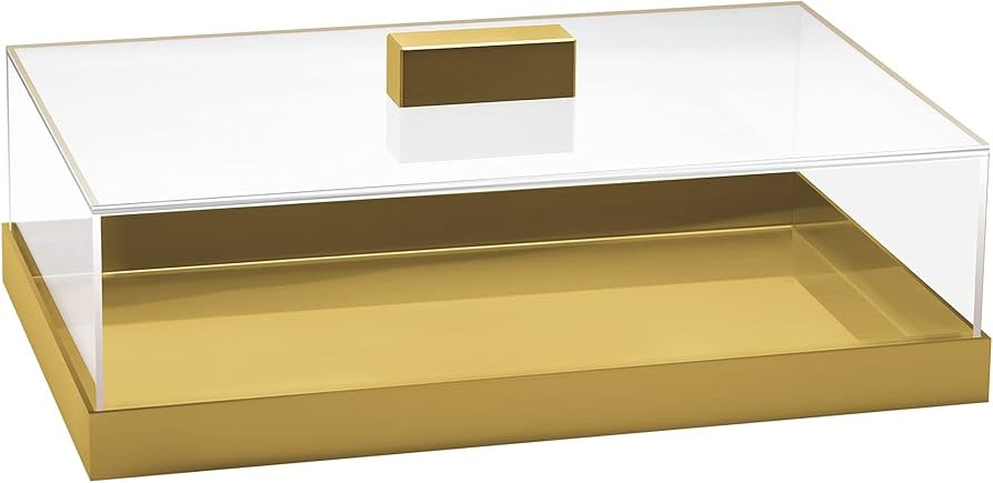 Acrylic Cake Stand | Multifunctional Serving Tray | Elegant Gold Food Tray with Clear Lid | Perfe... | Amazon (US)