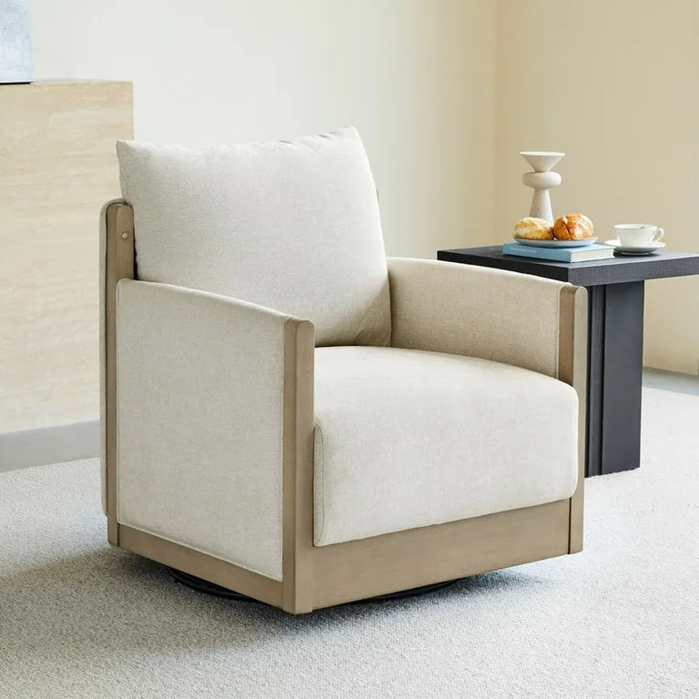 CHITA Swivel Accent Chair, Mid Century Modern Barrel Chair for Lounge Living Room Bedroom, Linen ... | Walmart (US)